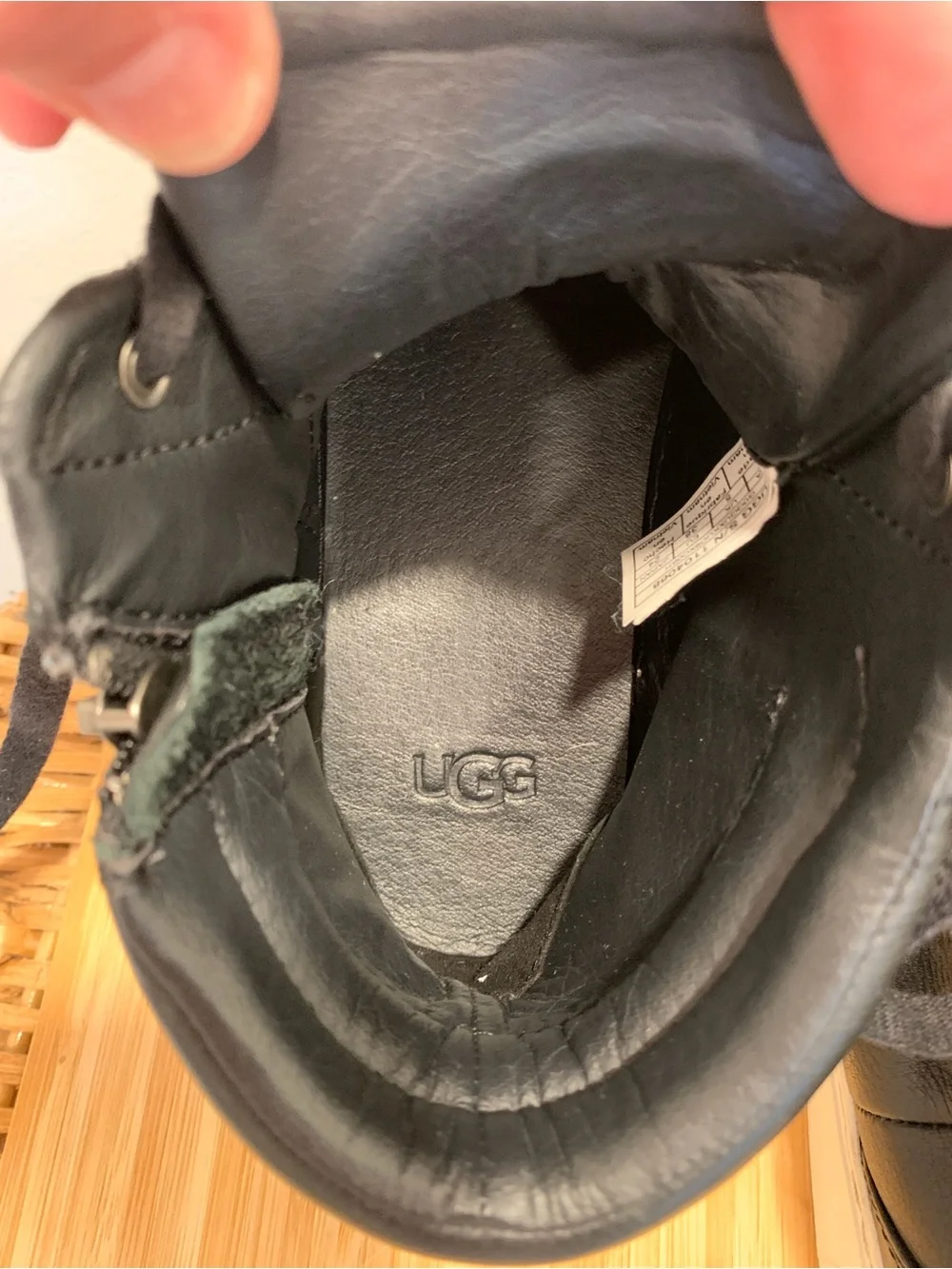 UGG Olli Black Leather High-Top Sneakers
